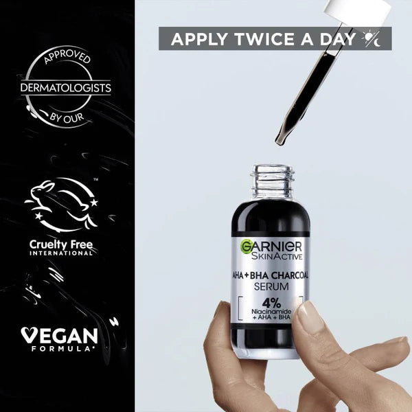 Garnier Skin Active AHA+BHA Charcoal Anti-Blemish Serum 30ml